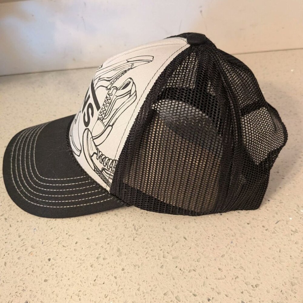 Vintage Vans Hat Skateboards Black White Snapback Otto Cap Trucker Skate Surf - Picture 4 of 6